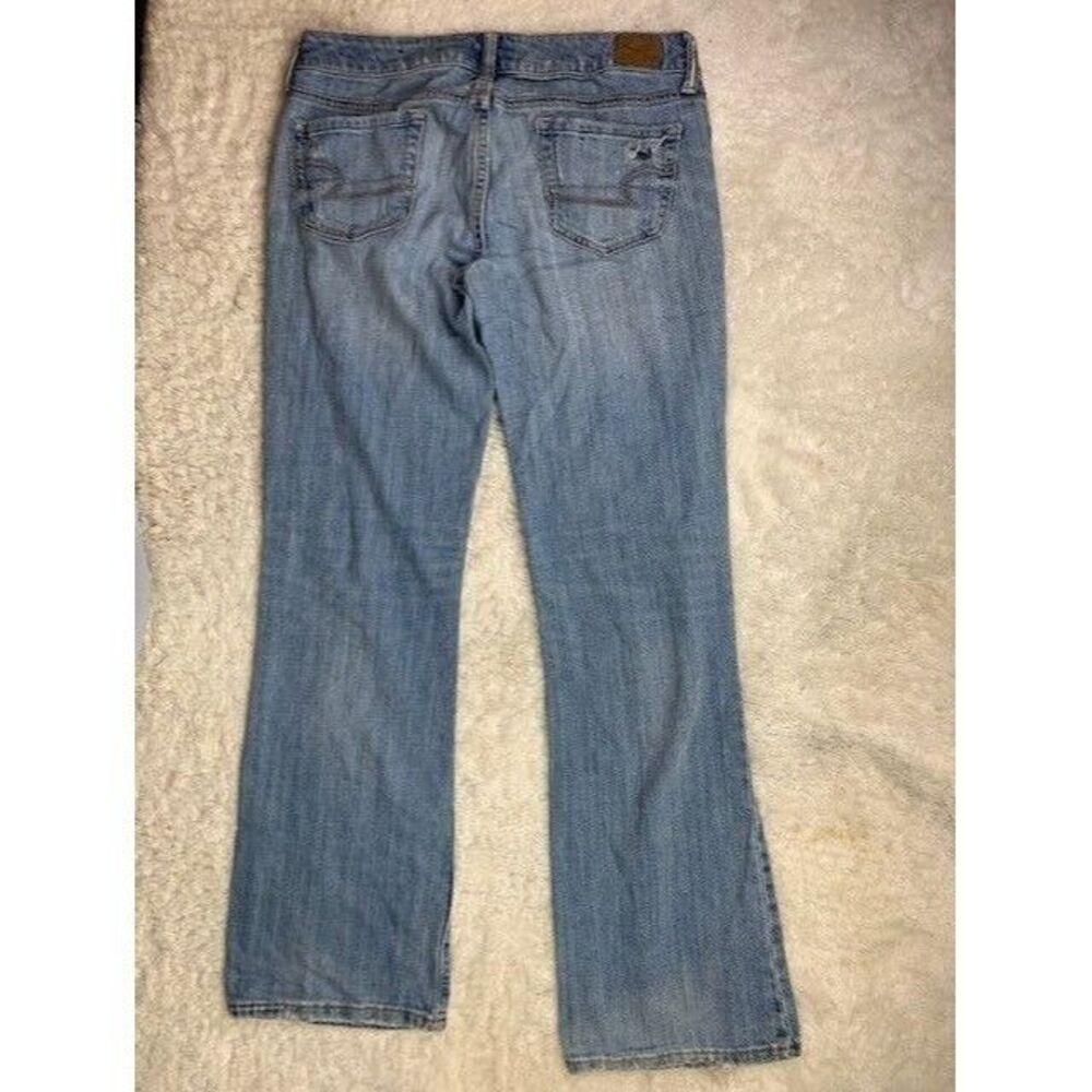 American Eagle Size 8 Long Favorite Boyfriend Distress Stretch Light Wash Boot